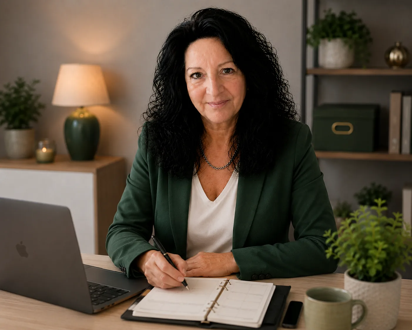 Yvonne Heß organisiert E-Mails und Termine