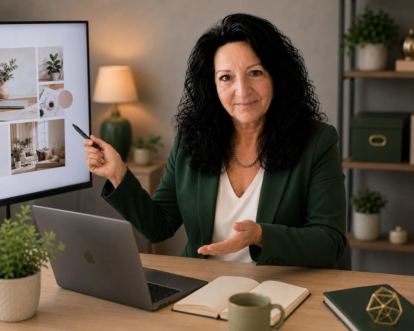 Yvonne Heß präsentiert Unternehmensfotos